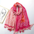 Bohemia Style Cotton and Linen Cashew Printed Tassel Long Scarf Africa Women Summer Soft Multifunction Shawl Swimsuit Cover up