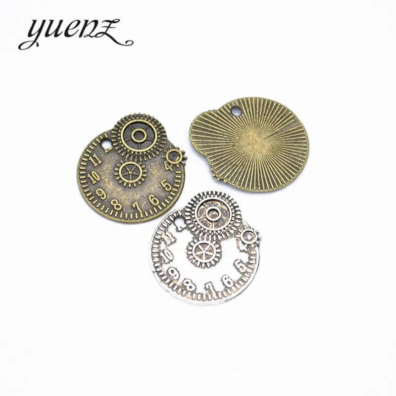 YuenZ Zin Alloy Metal Charms Clock Pendants Antique Jewelry Making DIY Handmade Craft 22*20mm J300