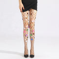 Wholesale Fashion Shiny Rhinestone Fishnet Pantyhose With Pearls Big Mesh Fish Net Tight Stockings for Women