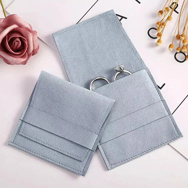 Custom Suede Microfiber Jewelry Envelope Pouch Flap Velvet Bracelet Display Bag