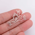 Cute Stainless Steel Hollow Frog Charm Gold Color Frog Peace Pet Pendant Jewelry Accessories for Necklace Bracelet