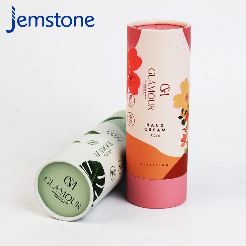 Wholesale Custom Gold Foil Printed Cardboard Cylinder Face Cream Cosmetic Box Makeup Brush Paper Tube for Tea and Craft Use
