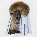 OFTBUY2023 Waterproof Winter Jacket for Women Real Fox Fur Parka Natural Raccoon Fur Collar Warm Outerwear Removable Cotton