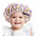 Beauty Lovely Children Printing Double Layer With Invisible Adjusting Buckle Kids Bonnets Satin Baby Bonnet for Girl and Boy