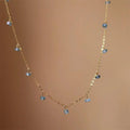 Simple Fashion Stainless Steel Choker Necklace Zircon Charm Pendant Necklace