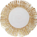 Wholesale Modern Luxury Durable Eco-Friendly Clear Glass Oval Wedding Rose Gold Charger Plate MegaBDM