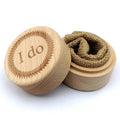Personalized Round Wooden Jewelry Organizer Wedding Ring Box with Wood Ring Bearer Customizable Packaging for Unique Weddings