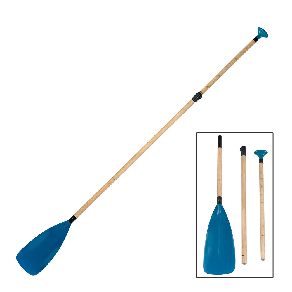 Bamboo Skin SUP Paddle Aluminium Material Nylon Blade 3 Sections 940g Lightweight Adjustable Paddle 175-210CM