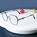 High End Hexagon Metal Optical Frames Full Frame Prescription Glasses Myopia Hyperopia Big Frame Oversized Spectacles Eyewear