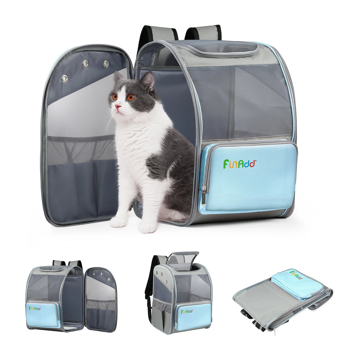 Wholesale Dropshipping FUNADD Fold Breathable Pet Backpack Carrier for Small Cats Dogs Backpack Hiking Camping