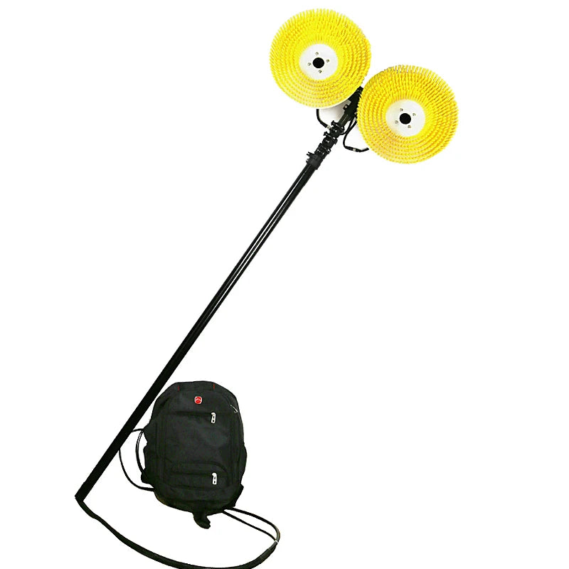 Electric Double-Head Solar Panel Cleaning Brush Water Fed Nylon Rotating Feature Premium Product in Cleaning Brushes Category