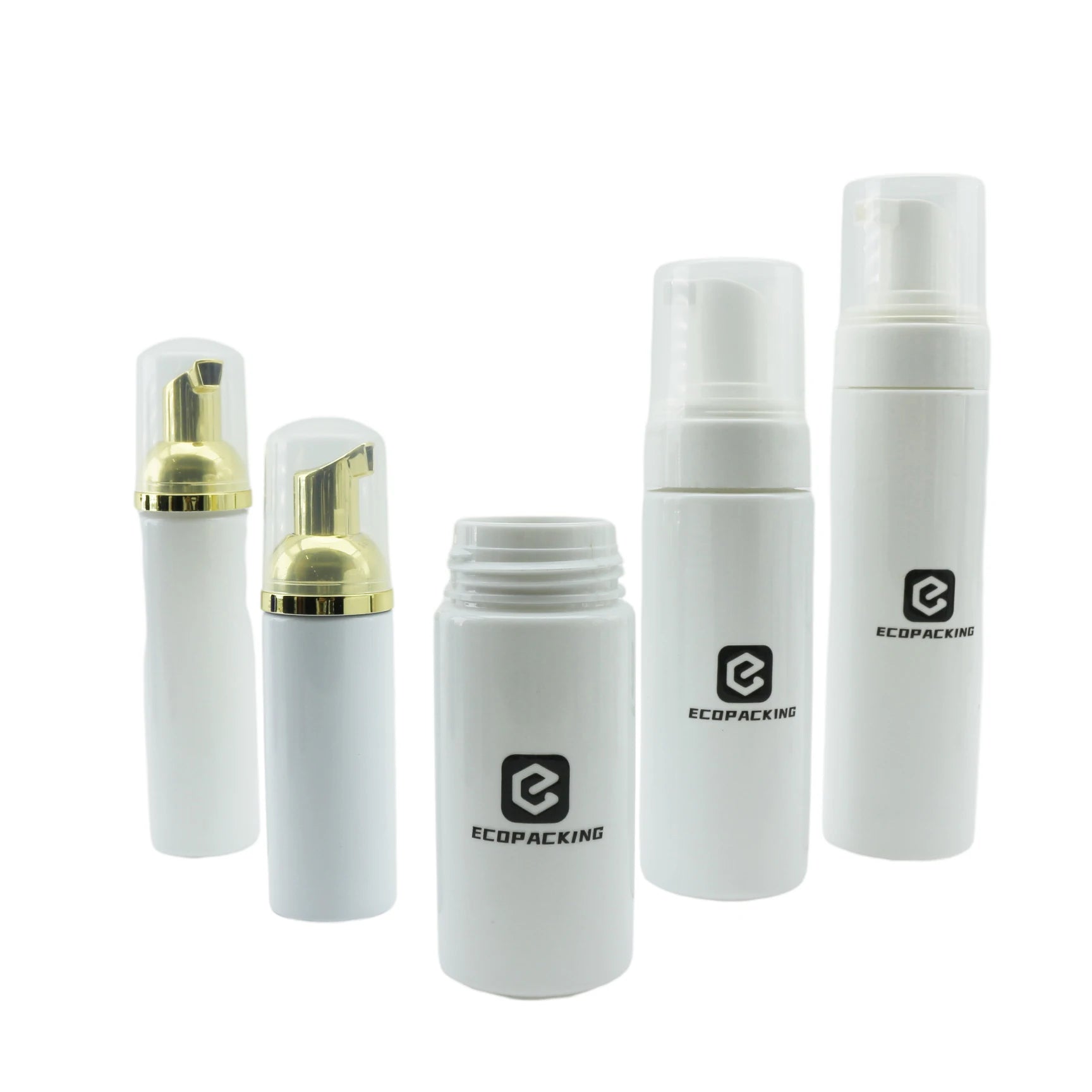 Frosted Skincare Custom Luxury Foam Pump Bottle 150ml 200ml Shampoo Pump Bottle Gold Liquid Soap Cosmetics Packaging