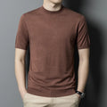 Men's Wool Blend Short Sleeve Shirt Anti-Pilling Fabric Business Casual  Customizable Label Ready to Ship Small Batch Wholesale