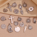 Best Sell Fashion Retro Jewelry Accessories Stainless Steel Devil Eye Sun Moon Cross Coin Pendants & Charms for Jewelry Making