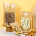 Wholesale Recyclable 28c Side Gusset Laminated Kraft Paper Bag Gravure Printing Clear Oval Window Stand Food Packaging Pet Food