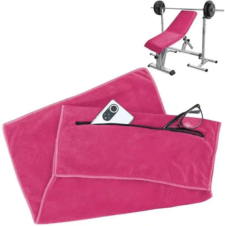 AILUOHA Wholesale Microfiber Fitness Weight Bench Towel With Hood Zipper Pocket Logo Embroidery No MOQ Sport Gym Towel