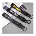 Custom Lanyard Fabric Keychain Motorcycle Eagle Buckle Label Keychain Custom Cartoon Logo Short Wrist