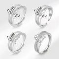 Anxiety Ring Adjustable Opening Women Men Fidget Ring With Bead Worry Stress Relief Jewelry Female Stacking Finger Rings