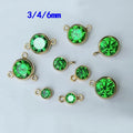 14K Gold Filled Jewelry Charm Emerald Zircon Stone Charms for Necklace Jewelry Making