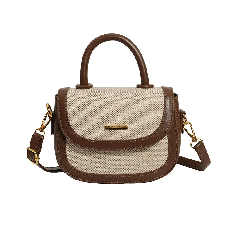 Women's New Fashion Western Style All-Match Crossbody Shoulder Bag Simple Saddle Design Handbag Waterproof PU Material Summer