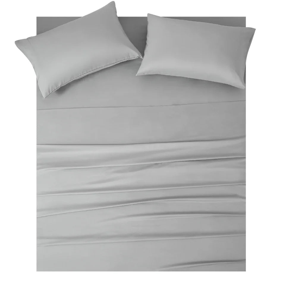 Bamboo Polyester Blend Bed Sheet Cooling 1800 Thread Count Sheet 4 Piece Set Super Soft Silky Smooth Sheet Set