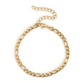 Waterproof 18k Gold Plated Adjustable Leg Chain Fashion Stainless Steel Beach Jewelry Figaro Anklets for Women