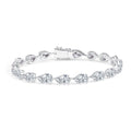 Custom Fashion 18K Real White Gold Jewelry Lab-grown Pear Cut Diamonds Tennis Bracelet Fine Jewelry Charm Bangle for Women