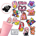 Super Star Karol G Reusable Drinking Straw Cover Reusable Pvc Karol G Tumbler La Bichota Straw Charm Toppers