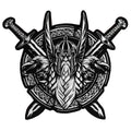 Hot Sale Viking Odin's Shield Big Large Size Embroidered Iron on Patches