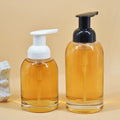 250ml 350ml Hot Sale Clear Glass Foaming Round Glass Bottle Hand Soap Lotion Dispenser