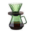 Handmade Coffee Tea Maker Set Portable Lid Heat Resistance High Borosilicate Glass Diamond Shape Eco-Friendly Large Capacity