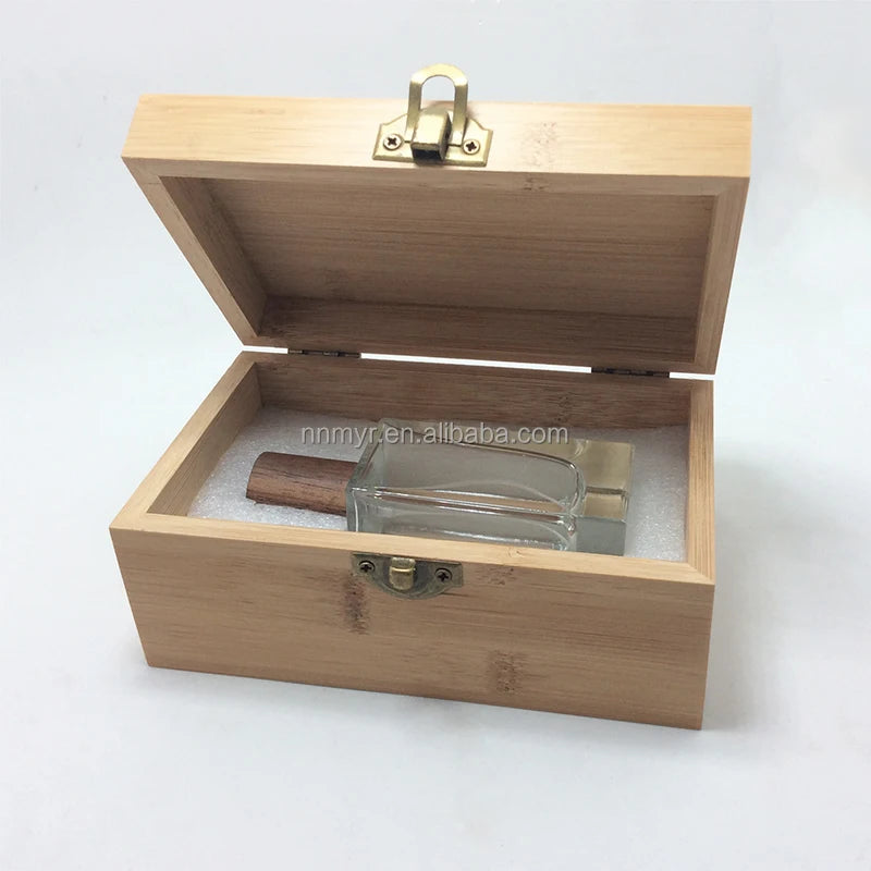 Portable Refillable Makeup Water Atomizer New Wooden Bamboo Boxes Empty Aluminum Perfume Spray Bottle Travel-friendly Glass