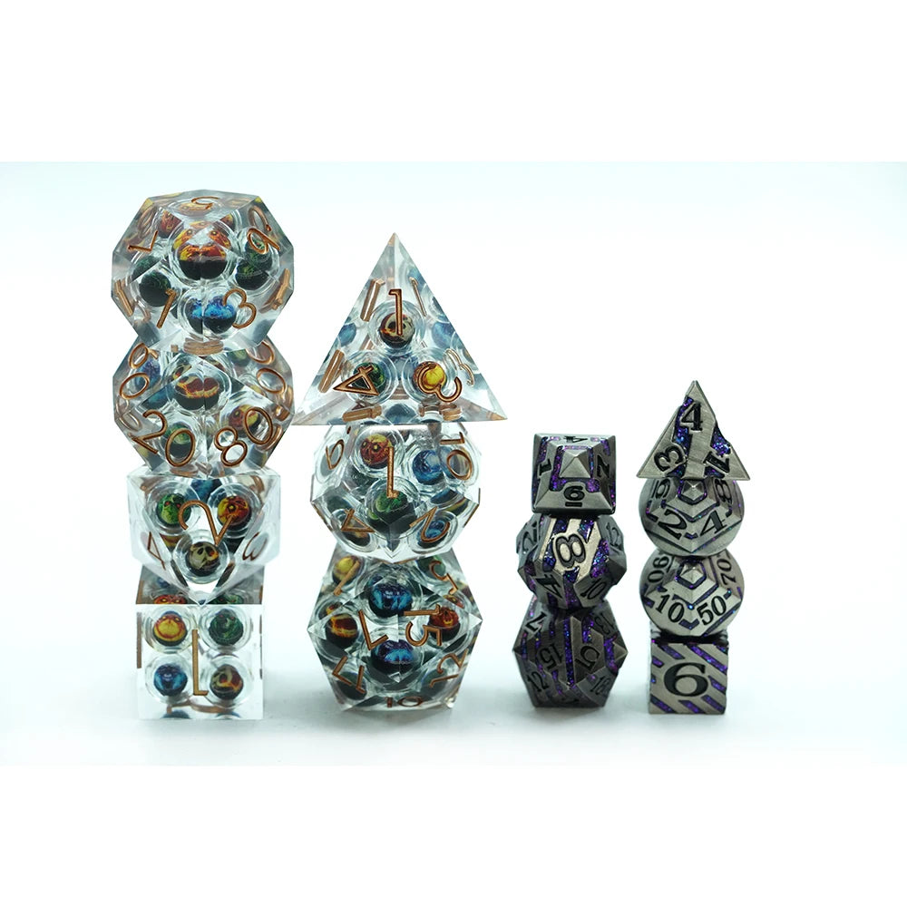 New Resin Dice Set DND Dice Polyhedral Mixed skull Color Series Dice Set for Board Game
