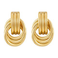 Minimalist Jewelry Gold Plated Geometric Knot Earrings Fashion Multi-layer Twisted Loop Stud Earrings for Women Girls