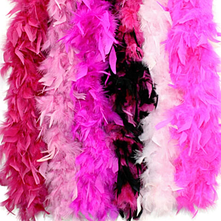 2 Meter Craft Fluffy Turkey Chandelle Feather Boa for DIY Girls Fancy Dress Accessories Christmas Carnival Dancing Wedding Party