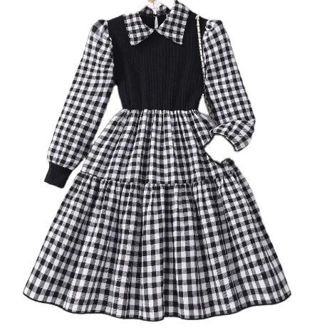 Yong  Girls'  Autumn Long Sleeve Dress for  3-8Y Children Clothing