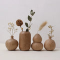 Home Decor Modern Rustic Style Wood Flower Bottle Custom Logo Minimalist Handmade Wood Flower Vase for Living Room