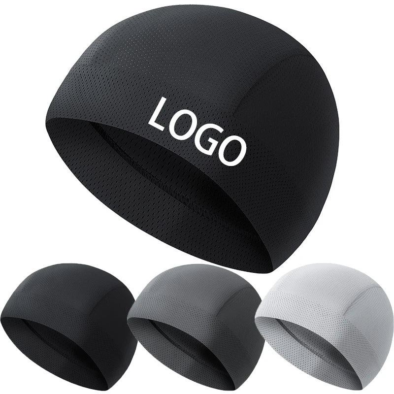 High Quality Custom Logo Moisture Wicking Motorcycle Helmet Liner Ice Silk Cycling Running Sport Mesh Skull Cap