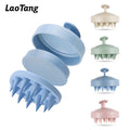 Private Label Compact & Cushioned Silicone Scalp Massager Scrubber Eco-Friendly Wheat Straw Soft Hair Shower Head Shampoo Brush