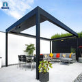 Customized Motorized Aluminum Pergola Fully Retractable Louvre Roof Pergola With Zip Blinds