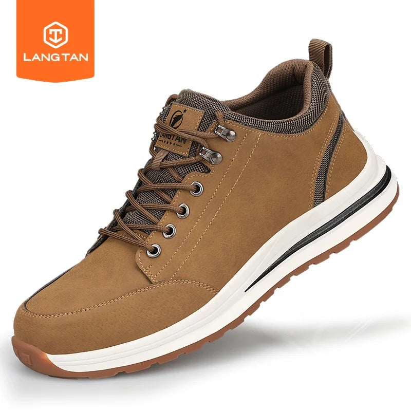 LANGTAN European Standard Steel Toe Waterproof Safety Shoes Outdoor Anti-piercing All Season Heavy Industry Use Work Shoes