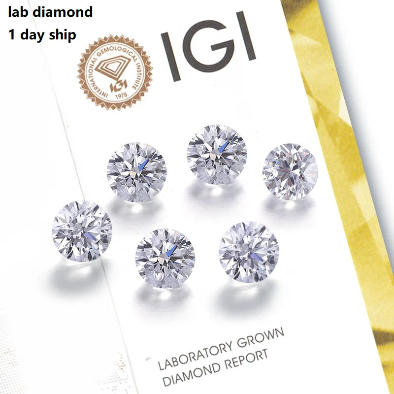 IGI Diamante 0.3ct 0.5ct DEF White Round Brilliant Loose Lab Grown Diamant VS1 VVS2 VVS1 Polished Loose Hpht Diamond