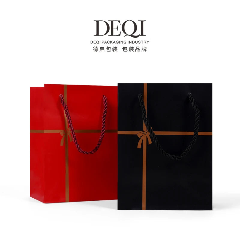 Custom Logo Handmade Luxury Jewelry & Watch Gift Packaging Paper Bags with Eco-friendly Ink