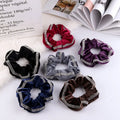 Comfortable Luxury Bling Crystal Velvet Hair Scrunchies Hair Band Sparkling Diamond Rhinestone Fuzzy Scrunchie