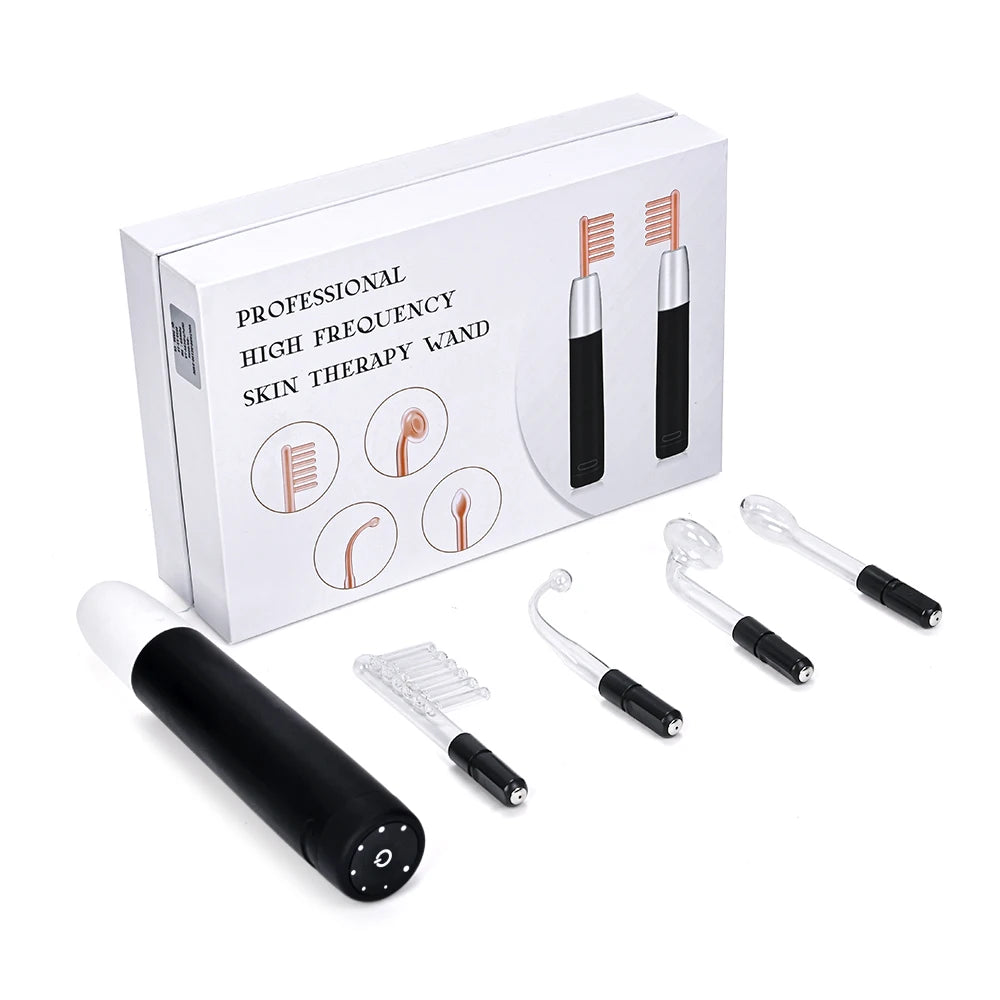 Handheld 4 in 1 rechargeable Skin Rejuvenation High Frequency Wand Electrotherapy Facial Device wireless