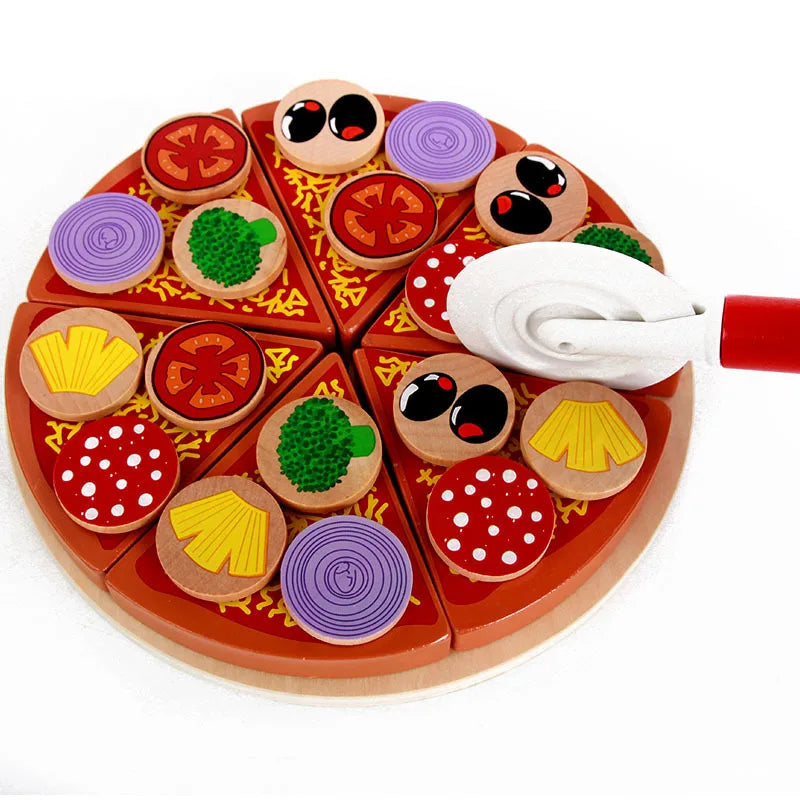 Wooden Children's Kitchen Toy Mushroom Simulation Pizza