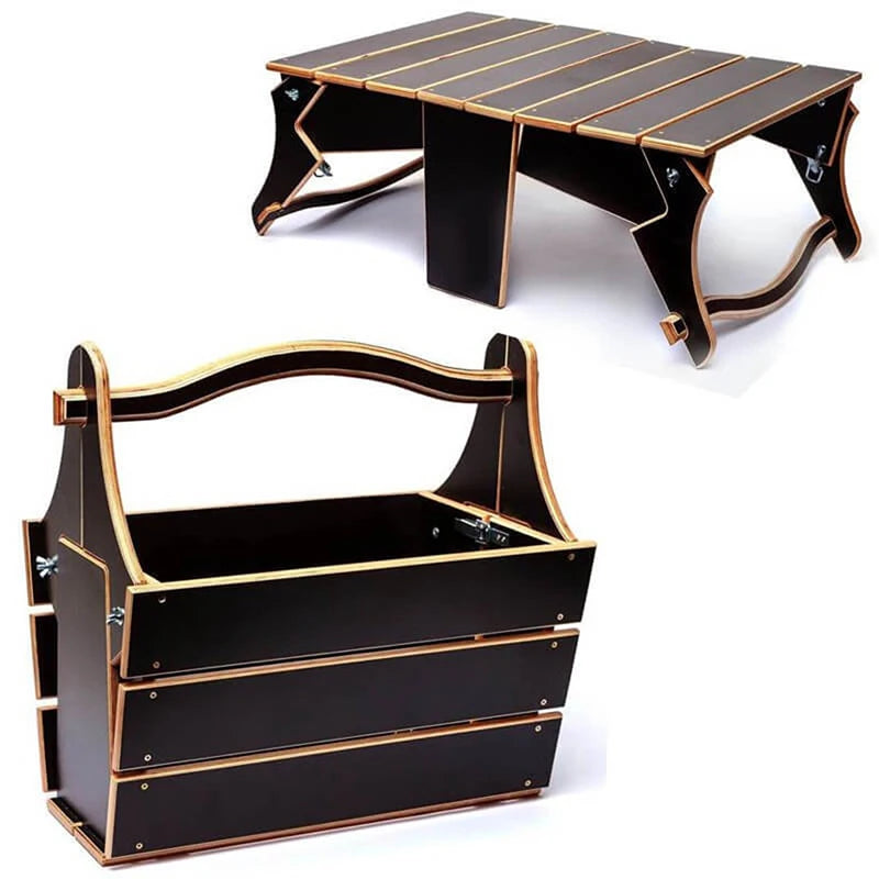 Folding Wooden Beach Picnic Table Portable Basket Transformer Table for Children Camping CNLF