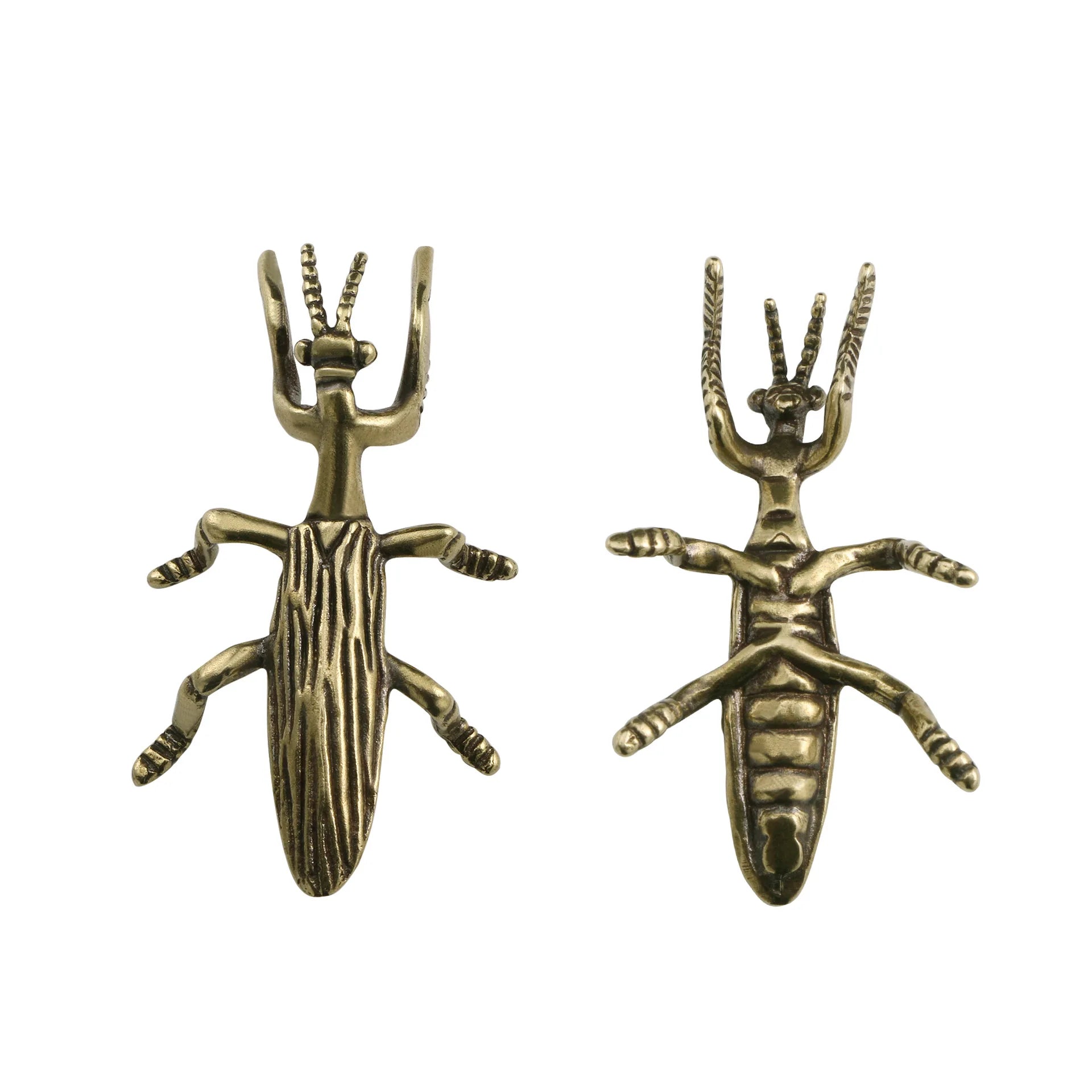 Metal Crafts Brass Mantis Ornaments Chinese Retro Mantis Statue Desktop Furnishings