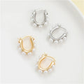 Fashion Jewelry Lovely Trendy Hoop Loop Earring White Pearl Round Shape Design Earrings for Women