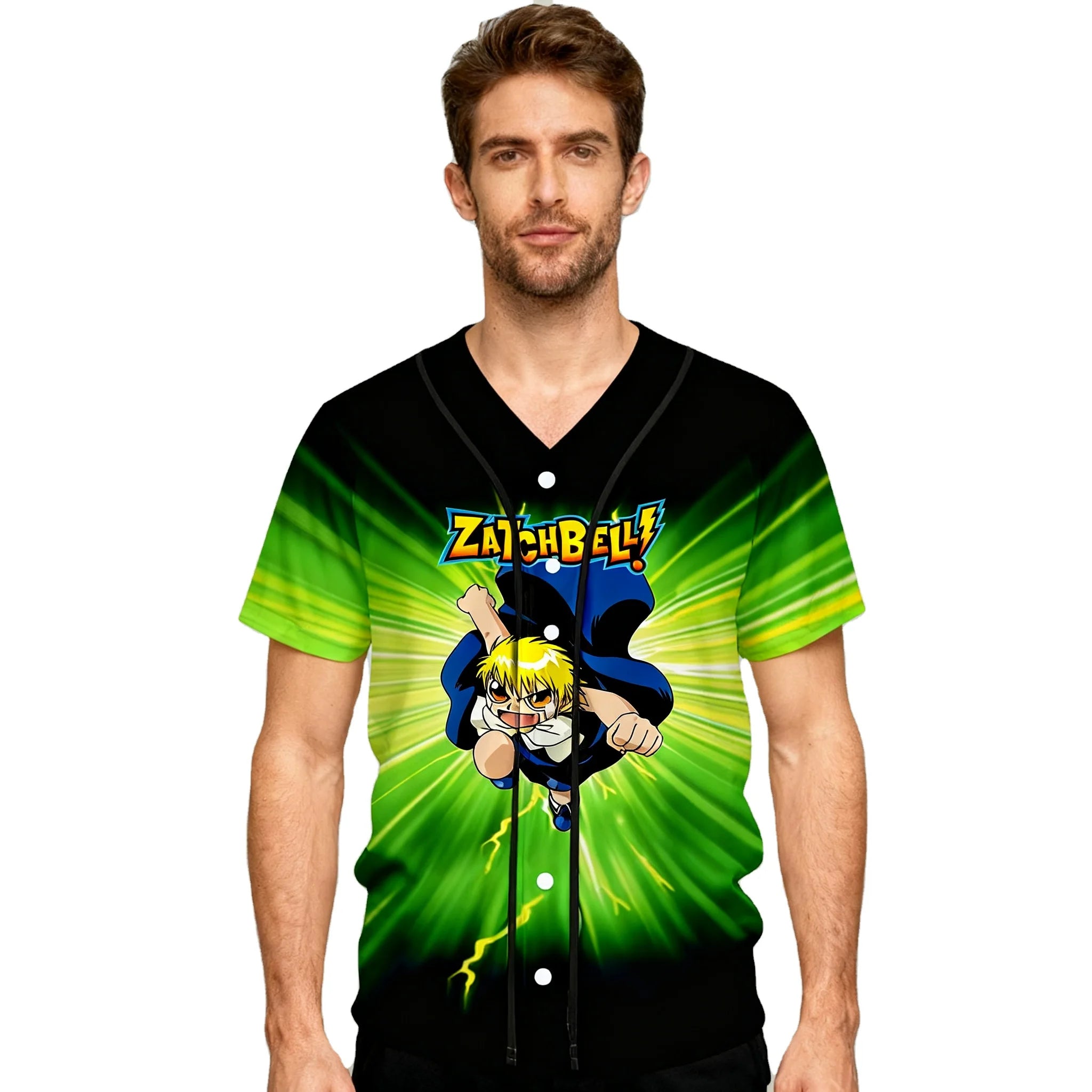 Fitspi 3D Print Baseball Shirt Mans Womens Summer Hip Hop Top Short Sleeve Uniform Style Tee